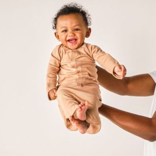 Goumi 24 Hour Convertible Sleeper Baby Gown - Sandstone 3-6M