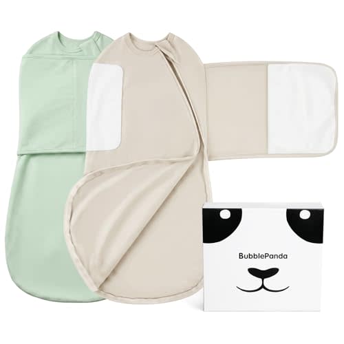 BubblePanda Swaddles for Newborns Rayon Made from Bamboo Sleep Sack 2 Way Zipper Baby Swaddle Silent Velcro Swaddles