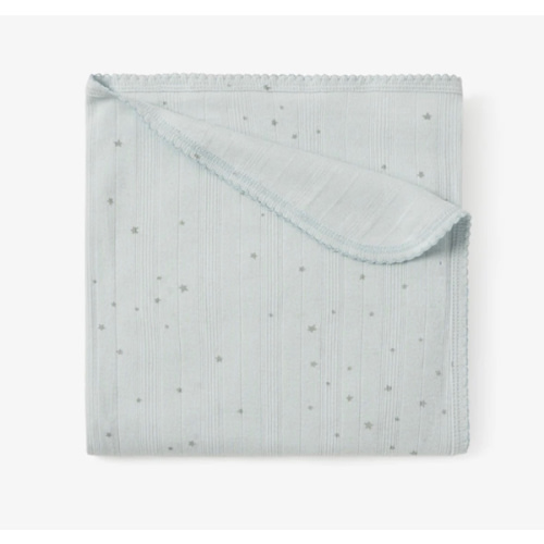 Blue Celestial Organic Cotton Ribbed Baby Blanket BLUE / 30X40