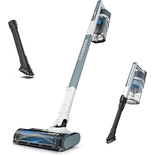 Shark PowerPro Plus Cordless Stick Vacuum, Lightweight, Rechargeable, FloorDetect Technology, HEPA Filter, Up to 50-Minute Runtime, Powerful Pet Hair Pickup, Carpets & Hard Floors, Pure Water, IZ377H