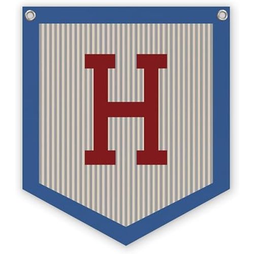 Toddler Boys Room Decor Name Pennant Flag, Personalized Baby Gifts,Vintage Baby Boy Nursery Wall Art,Baby Boy Gifts, Name Sign for Toddler Bedroom Playroom Kidsroom,Letter H 12x14 in