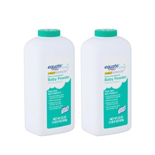 Equate Pure Baby Powder Aloe and Vitamin E 2 Pack - 15 oz