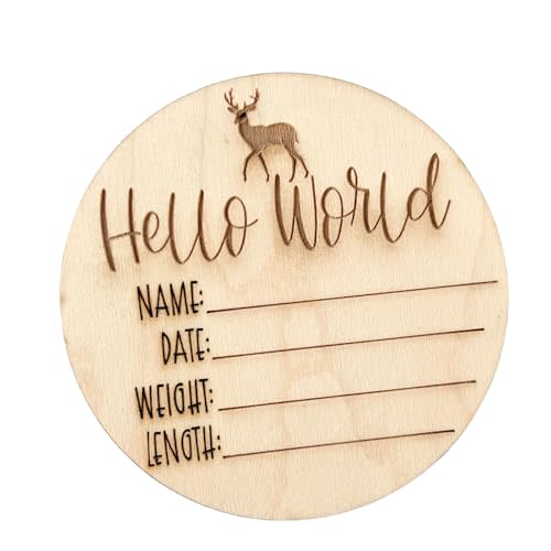 Personalized Wooden Baby Birth Announcement – Custom Engraved Newborn Plaque – Gender-Neutral Newborn Keepsake for Nursery or Baby Photos – Ideal Baby Shower Gift