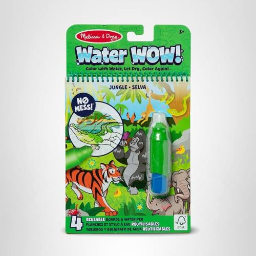 Melissa & Doug On The Go Water Wow! Reusable Water-Reveal Coloring Activity Pad – Jungle