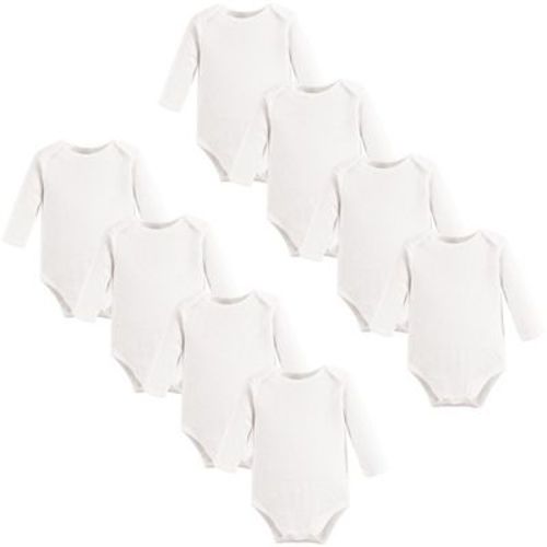 Touched by Nature Organic Cotton Long-Sleeve Bodysuits 8pk, White