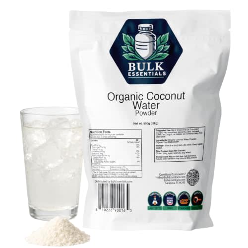 Bulk Essentials Coconut Water Powder, No Added Sugar, 500g | Light, refreshing tropical taste; mixes into drinks, smoothies & popsicles; unsweetened; USA made, vegan & gluten free