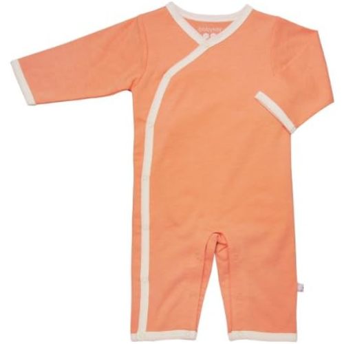 Babysoy Newborn Baby Unisex Kimono Side Snap Long Sleeve Onepiece Romper Coverall