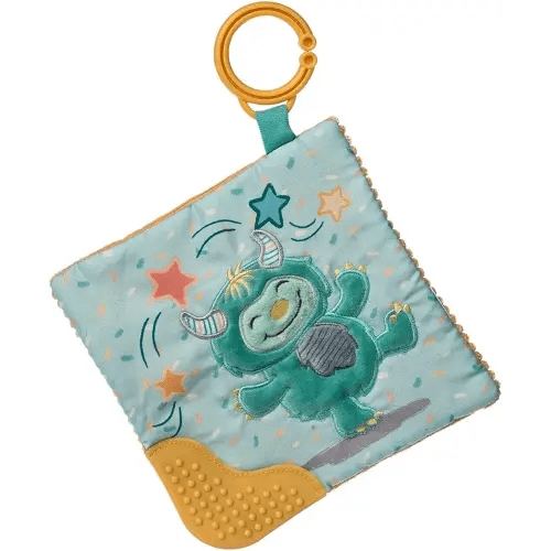 Mary Meyer Crinkle Teether Toy with Baby Paper and Squeaker, 6 x 6-Inches, Mookie Monster