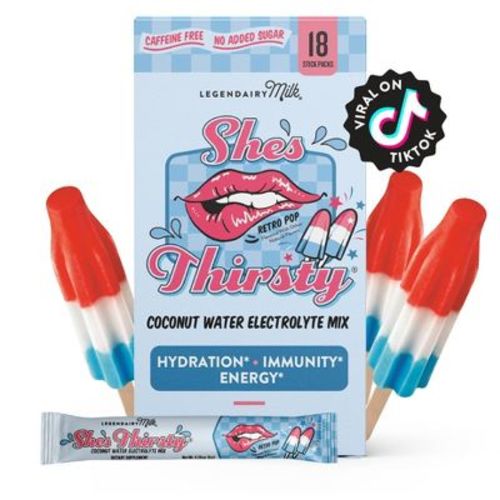 Legendairy Milk She's Thirsty Hydration Dietary Supplement Powder - Retro Pop - 18ct: Health & Beauty, 18 Pack