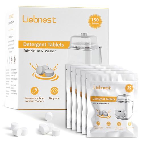 150Pcs Bottle Washer Tablets for Baby Bottle Washer, Detergent Tablets Compatible with Momcozy, Baby Brezza, Grownsy Bottle Washers, Safe & Residue Milk Free