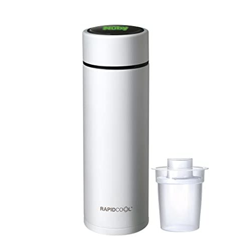 Nuby RapidCool Portable Baby Bottle Maker - Baby Formula Maker - Includes Milk Powder Dispenser and Digital Lid - Ideal for Travel Bottles and Night Feeds - Stainless Steel