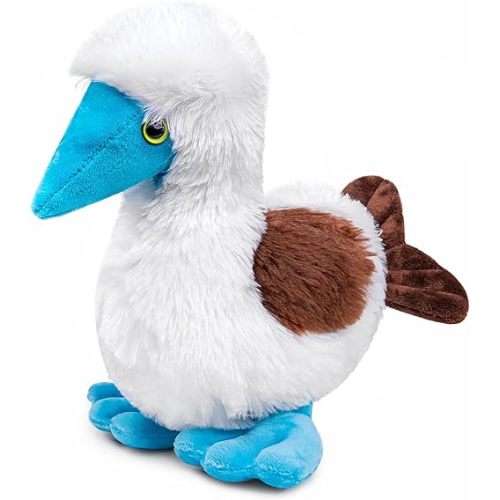 Tiny Heart Simulation Blue Footed Booby Plush Toy, 10.62inch Super Soft and Cute Blue Footed Booby Stuffed Animal Toys Fun Kids Gift Home Decor