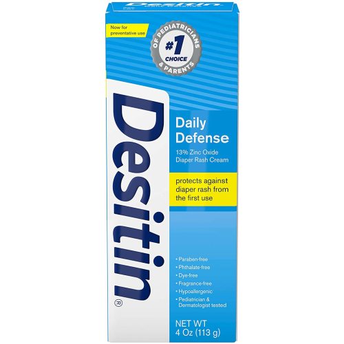 Desitin Daily Defense Baby Diaper Rash Cream with Zinc Oxide to Treat, Relieve & Prevent diaper rash, Hypoallergenic, Dye-, Phthalate- & Paraben-Free, 4 oz - 4 Ounce (Pack of 1)