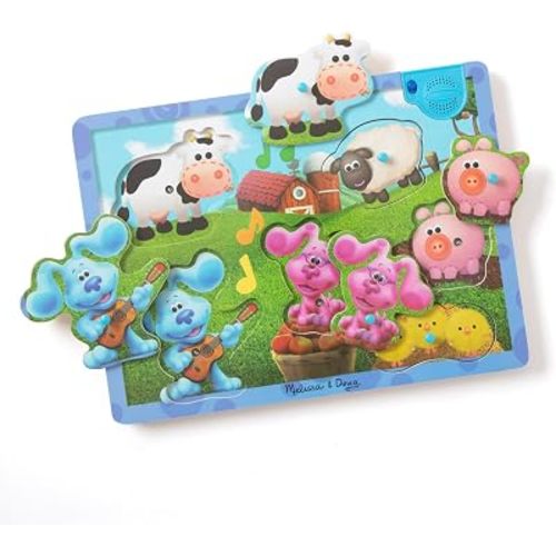 Melissa & Doug Blue's Clues & You! Wooden Sound Puzzle - Musical Farm (6 Pieces)