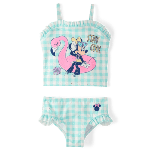 Toddler Girls Minnie Mouse™ Gingham Tankini Swimsuit - Blue