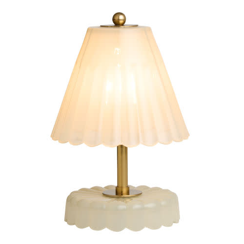 Daisy Blown Glass Scalloped Empire Shade Accent Lamp - World Market