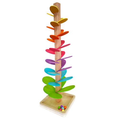 Green Elephant Wooden Marble Tree Toy In Pastel Colors – EasyTot