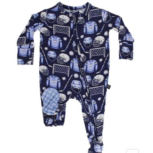 Hockey  Zippered Footie