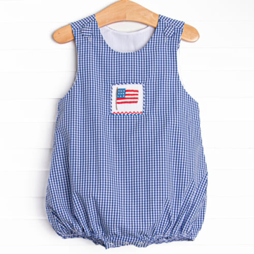 Land I Love Smocked Bubble, Blue – Stitchy Fish