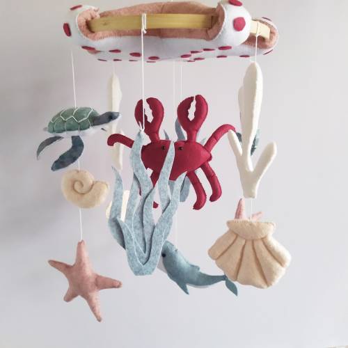Nursery baby mobile,ocean sea baby crib mobile,turtle whale crab baby mobile,sea animals mobile,nautical baby mobile,baby girl boy mobile