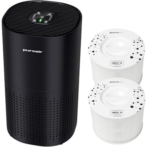 PuroAir 240 HEPA Air Purifier and 2 HEPA Air Filters - Covers Up To 1,000 Sq Ft - Filters Up To 99.9% of Pollutants, Smoke, Pollen, Dust - Quiet HEPA Air Filter - Air Purifiers for Bedroom