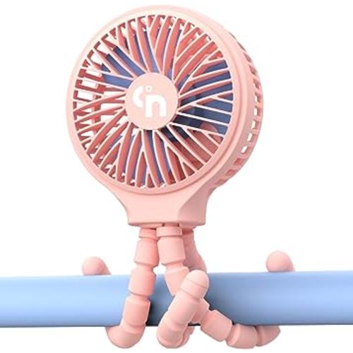 WiHoo Portable Stroller Fan, 11H Ultra-long Battery Life 3 Speed 360°Rotate, USB Rechargeable or Battery Operated Cooling Clip On Personal Fan for Baby Crib Travel Car Seat Pink