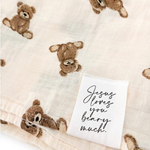 Jesus Loves You Beary Much Swaddle Blanket – AmorClothingCo.