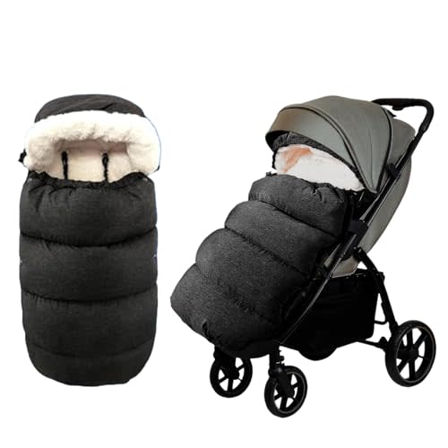Waterproof Thickened Universal Stroller Blanket - Baby/Toddler Stroller Footmuff, Sleeping Bag & Bunting, Cold-Weather Winter Cover（Dark Grey）