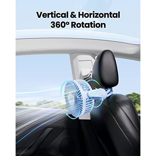 Gaiatop Mini Portable Stroller Fan, Small Clip on Fan 3 Speed Rechargeable