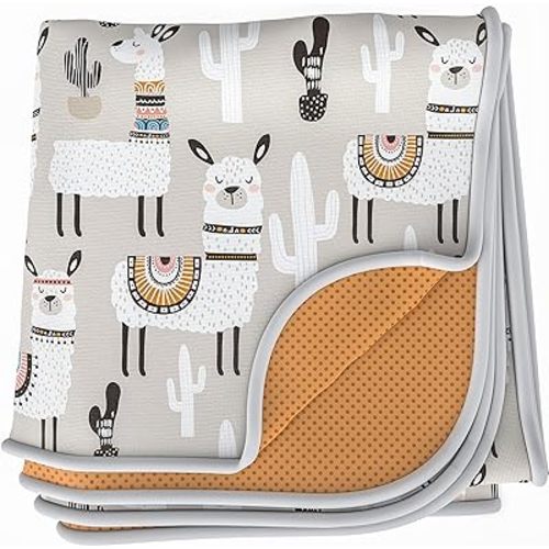 BABYBOET Splat Mat for Baby – Under High Chair Floor Mat Protects Wood, Vinyl and Carpet from Spills – Waterproof 4 Layer Baby Mat with Anti-Skid Backing Deters Bunching and Sliding (51” x 51”)