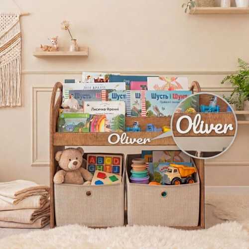 Montessori Bookshelf and Toy Organizer, Wooden Kids Room Storage, Toddler Bookcase, Personalized Gift for Baby
