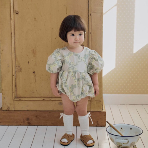 Puff sleeve romper