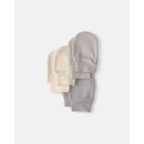 Baby 3-Pack Mitts - Grey/Ivory | Carter's