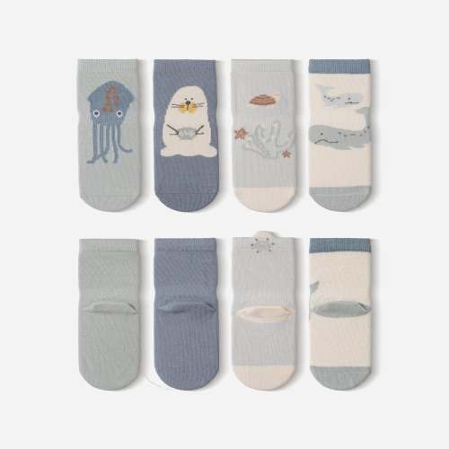 Into The Sea- Blue Non-Slip Socks for Babies & Toddlers – LittleYogaSocks