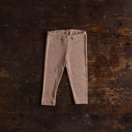 Finch Baby Leggings - Merino Wool & Silk - Warm Driftwood size 0-3M