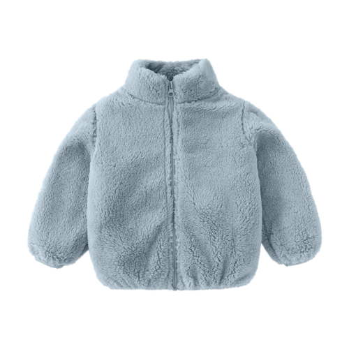 Winter Clearance Deals! Zpanxa Newborn Infant Baby Toddler Coat Toddler Fleece Outwear Zipper Solid-color Thick Warm Coat Blue 1-2 Years