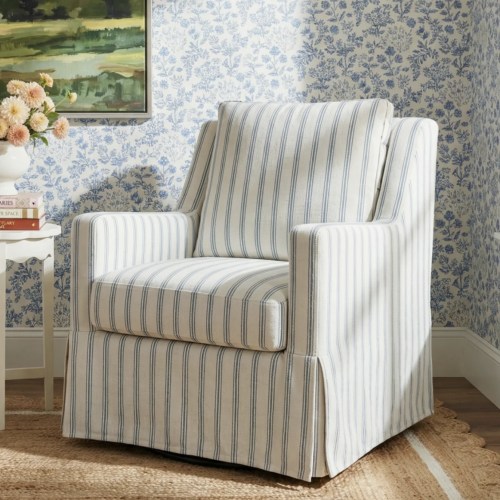 Birch Lane™ Lillie Slipcovered Swivel Chair & Reviews | Wayfair