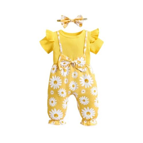 QITUDATEY New Born Clothes Baby Girls Romper Long Sleeve Footless Bodysuit One Piece Jumpsuit Newborn Sets for Birthday