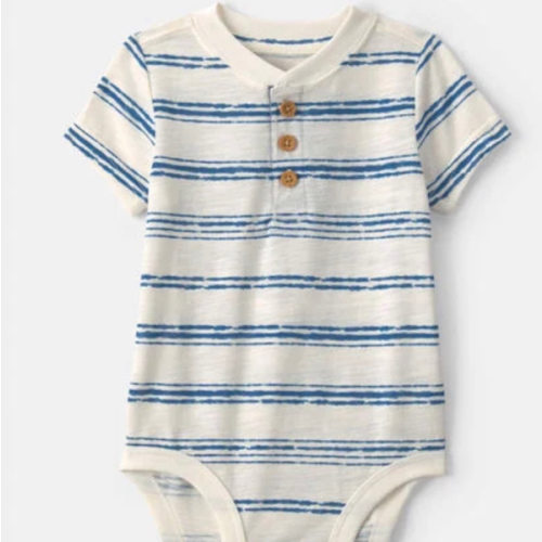 Baby Boy Striped Bodysuit - Blue/Ivory - OshKosh B'gosh | Carter's
