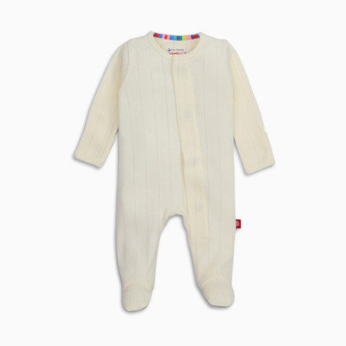 Magnetic Me Pointelle Organic Cotton Footie - White, 3-6 M