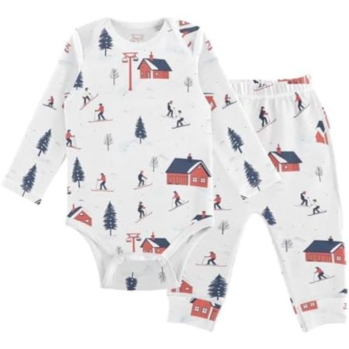 vvfelixl Baby Bodysuits Pants Sets Border Collie Dog Long Sleeve Baby Clothes For Boys Girls 0-24 Months Cow Pattern