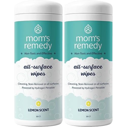 MOMREMEDY Hydrogen Peroxide Cleaning Wipes | All Purpose Cleaner and Stain Remover | Multipurpose for Home, Kitchen, Bathroom, All Surfaces | Non-Toxic
