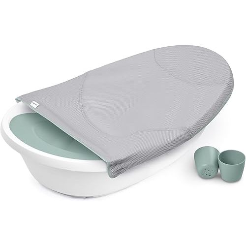 Ingenuity Room to Soak 4-in-1 Baby Bath Tub, Newborn to Toddler, Adjustable Full Coverage Sling, Supportive Seat, Includes 2 Pour & Rinse Cups, Easy Release Drain Plug, 0M+