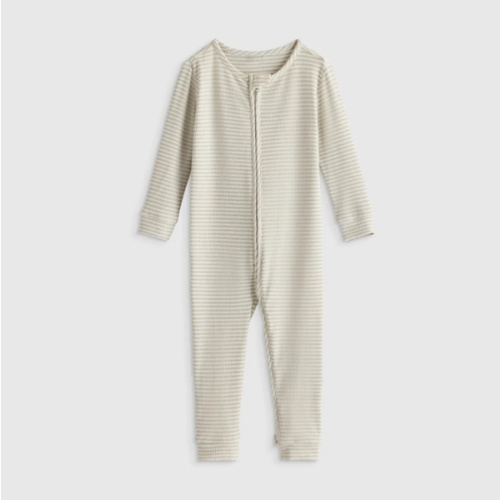 Softest Rib One Piece  in Grey Stripe