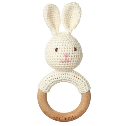 Bunny Rattle Teething Ring