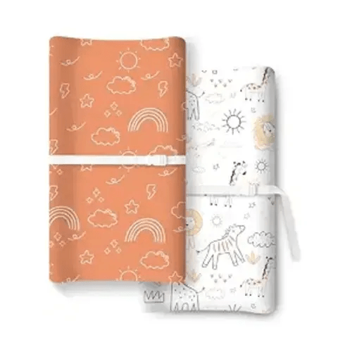 Extra Stretchy Changing Pad Cover, Ultra Soft Premium Jersey Knit Changing Pad Sheets, Unisex for Boys Girls, Fits All Standard Changing Tables/Dresser Tops - 2 Pack