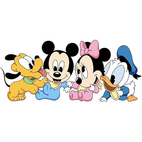 Removable Baby Cartoon Characters Decoration Adhesive Home Living Room Vinyl Wall Decal - 22" x 36" Kids Toddlers Bedroom Nursery Wall Decor Sticker