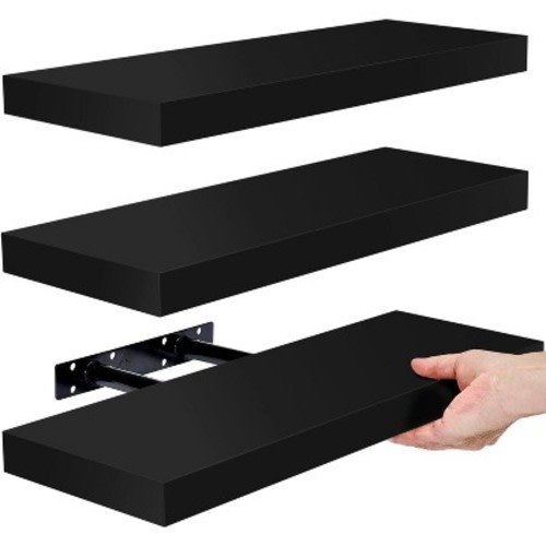 Sorbus 3 Pack Wall Mounted Floating Shelves - for Bedroom, Kitchen, Living Room, Office - Floating Shelf for Trophies, Books, Frames, etc
