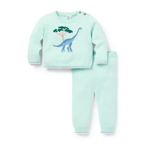 Baby Meadow Green Baby Dinosaur Matching Sweater Set by Janie and Jack