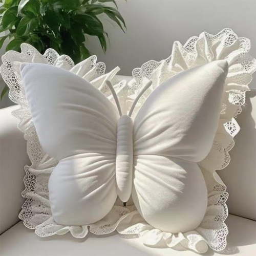 Zhi Butterfly Decorative Pillow for Sofa Bed, Ideal for Home and Decor, Velvet Lumbar Cushion for office Chair Car Seat and Cozy Ambiance